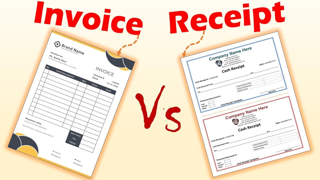 Receipts and invoices